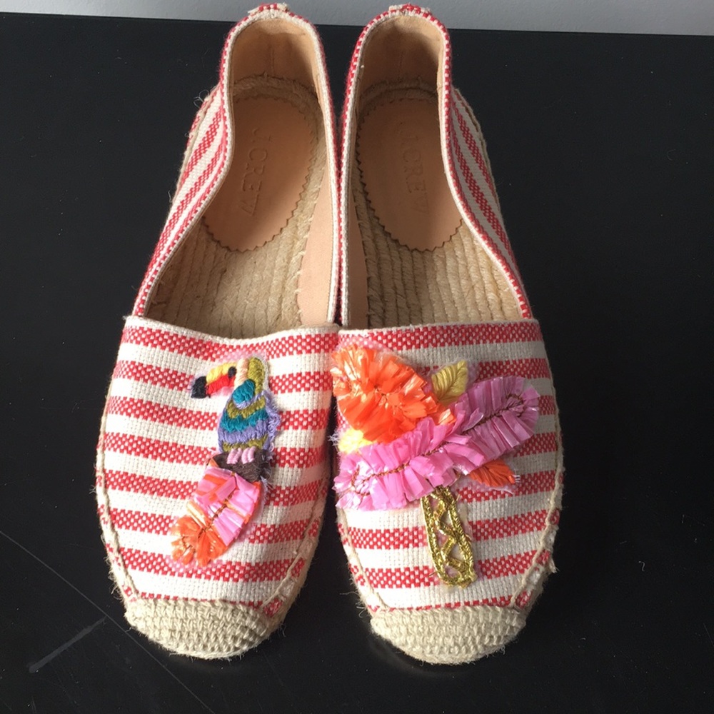 J crew parrot palm tree espadrille flats 7